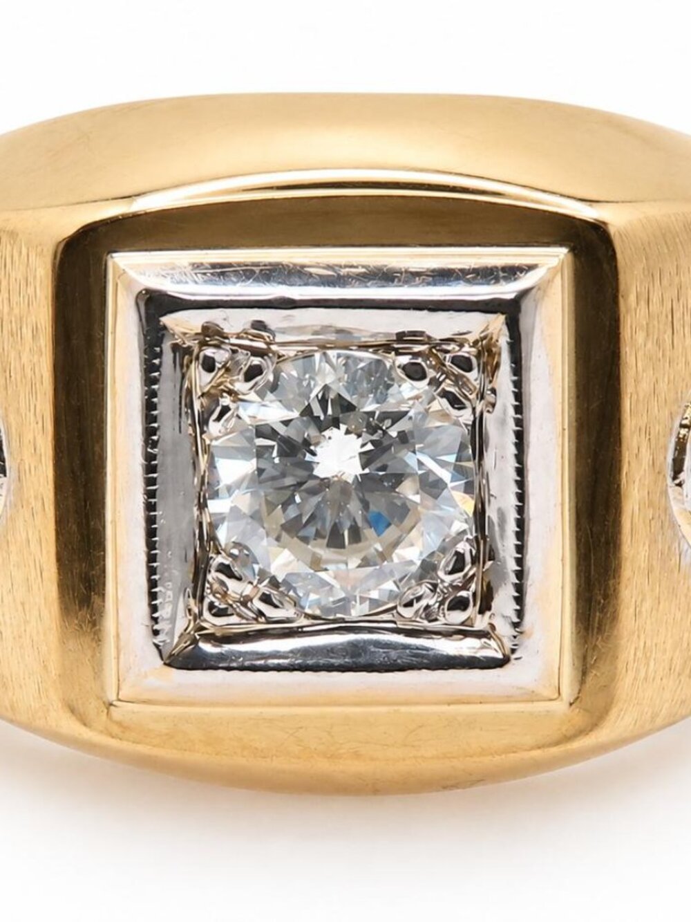 Men’s .60ct Solitaire & Accent Natural Diamond Ring 14K Gold 95571